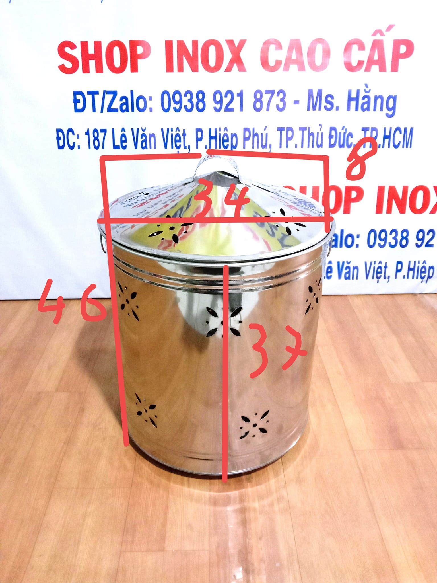 Thùng đốt vàng mã INOX cao cấp Mã: THĐS6I
