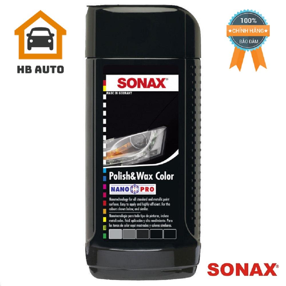 [FreeshipMAX] [HCM]Kem đánh bóng và bảo vệ sơn xe đen Sonax polish & wax color black 250ml 02961410544