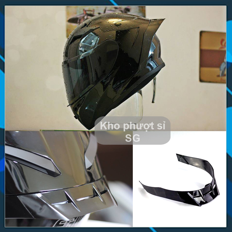 Đuôi gió Pista gắn nón mũ bảo hiểm fullface - Đuôi gió AGV đen bóng gắn nón bảo hiểm kèm ốc gắn