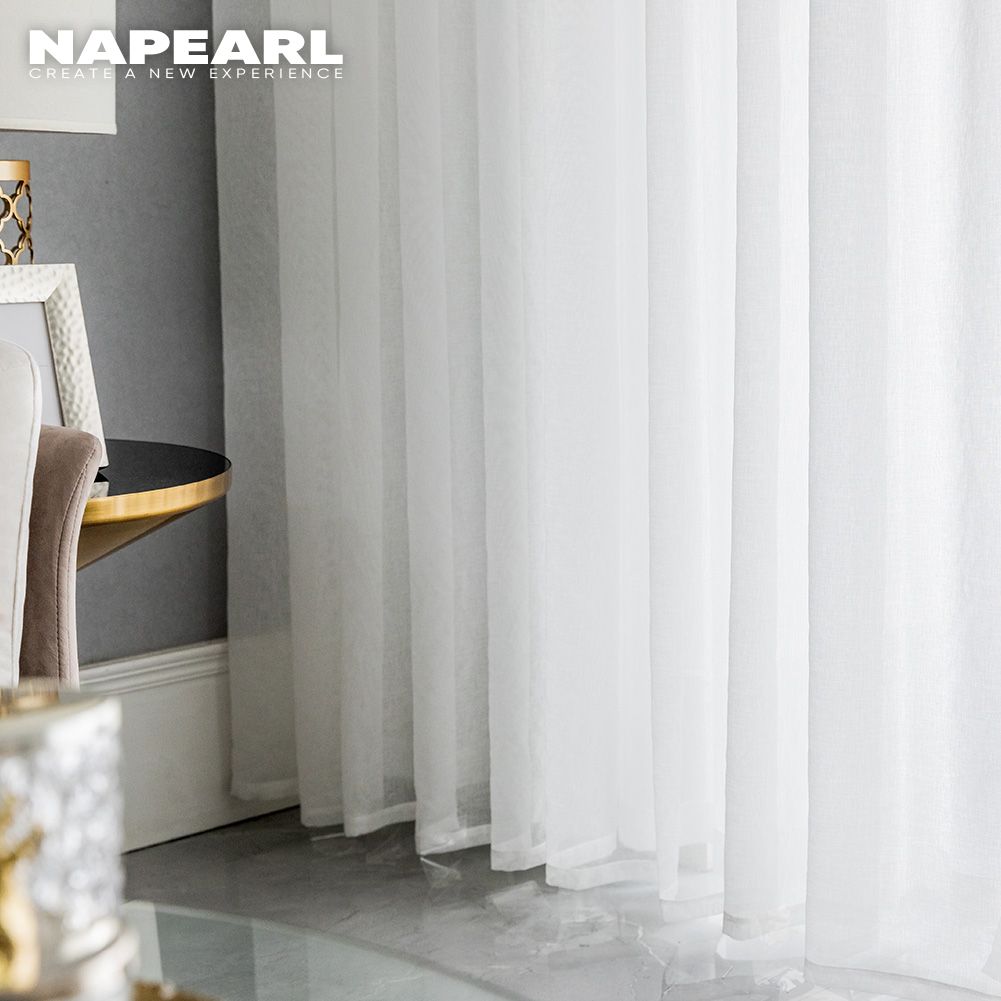 Napearl Rèm cửa vải tuyn màu trơn kích thước 100X260CM thích hợp trang trí phòng khách - INTL