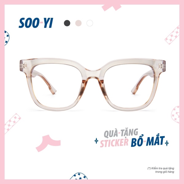 Giá bán Gọng kính cận nam/nữ Soo-Yi JOON dáng vuông chất liệu nhựa dẻo phong cách Hàn Quốc