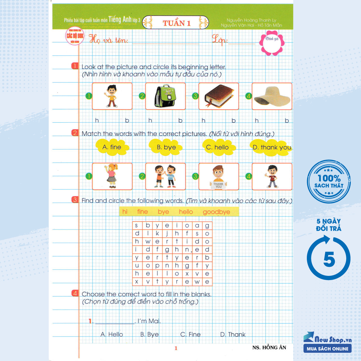 Sách Tham Khảo - Phiếu Bài Tập Cuối Tuấn Môn Tiếng Anh Lớp 3 (Biên Soạn Theo Chương Trình GDPT Mới) - (HA) - Newshop