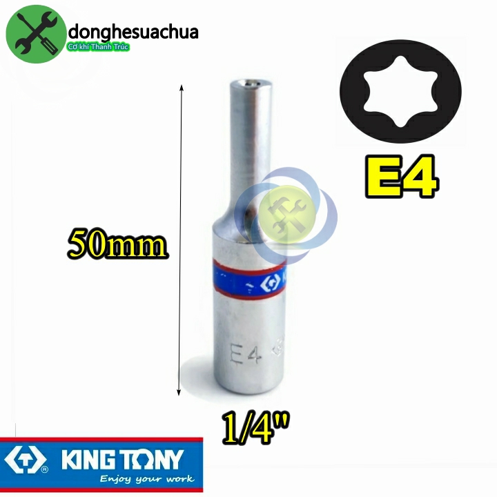 Tuýp sao e4 kingtony 227504m loại 1/4 dài 50mm