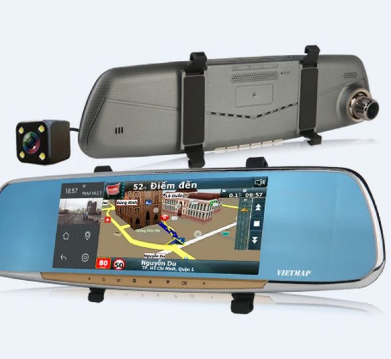 Camera hành trình kẹp gương chiếu hậu,Camera hành trình DẠNG GƯƠNG CHIẾU HẬU FULLHD 1080P-Hệ thống hỗ trợ lái xe tân tiến Car Black Box DVR with G-sens quay đồng thời hai mắt trước sau