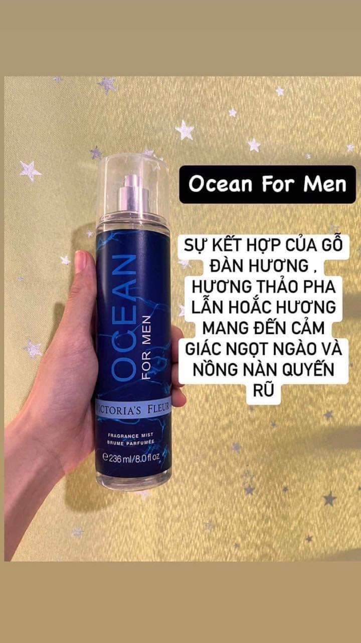Xịt thơm Body mist mùi nam Victoria Fleur - 236ml