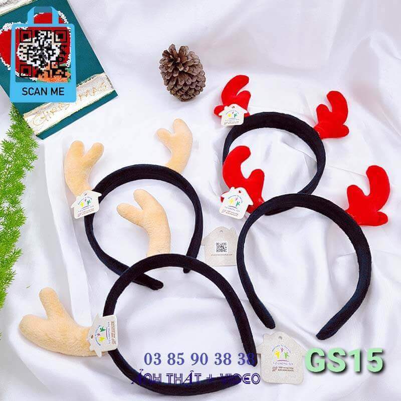 Cài tóc Noel nam nữ, băng đô Giáng Sinh trẻ em, phụ kiện tóc Merry Christmas sừng tuần lộc đơn giản - thương hiệu Vợ Chồng Tôi