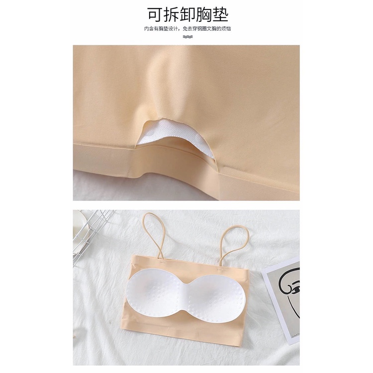 Áo lot bra đúc su quây 2 dây chất mát kiểu dáng đơn giản dễ phối đồ