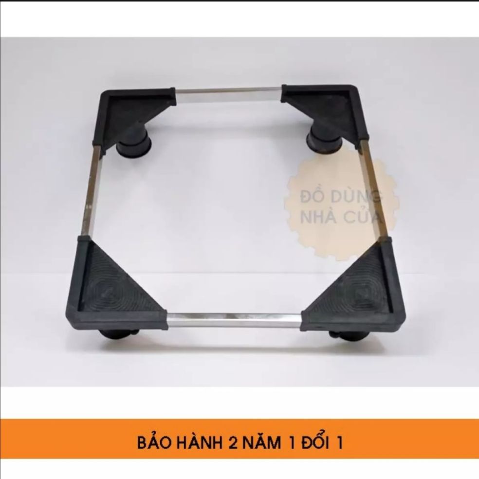 Chân đế kê máy giặt, tủ lạnh từ 8 - 15kg. Chất liệu Inox, cao xu. Điều chỉnh theo kích thước máy.
