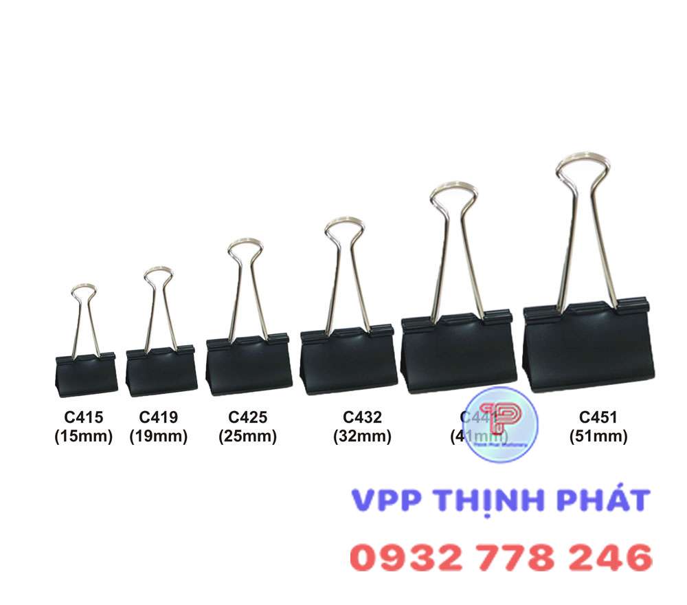 Kẹp bướm đen TAMECHO nhiều kích thước (1 hộp)