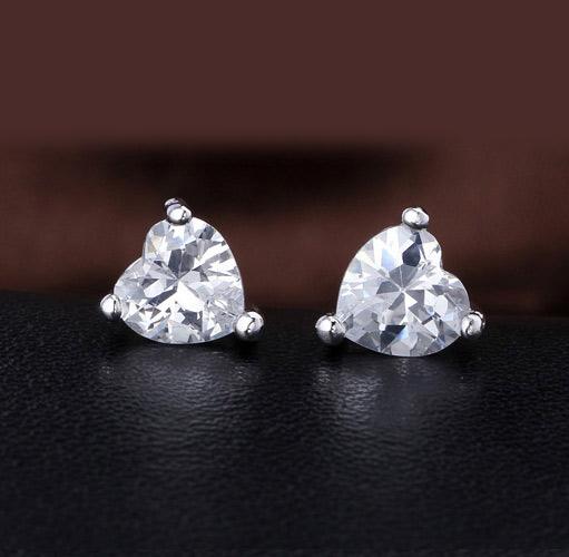 [HCM]Freeship Bông tai trái tim đá Thạch Anh 6mm
