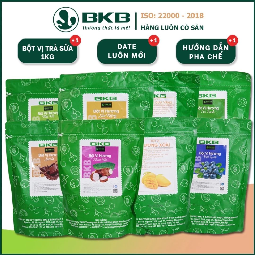 Bột Vị Pha Trà Sữa BKB 200g – Hương Vị Tự Nhiên, Hòa Tan Hoàn Toàn Trong Nước Lạnh (Tách từ túi 1kg)