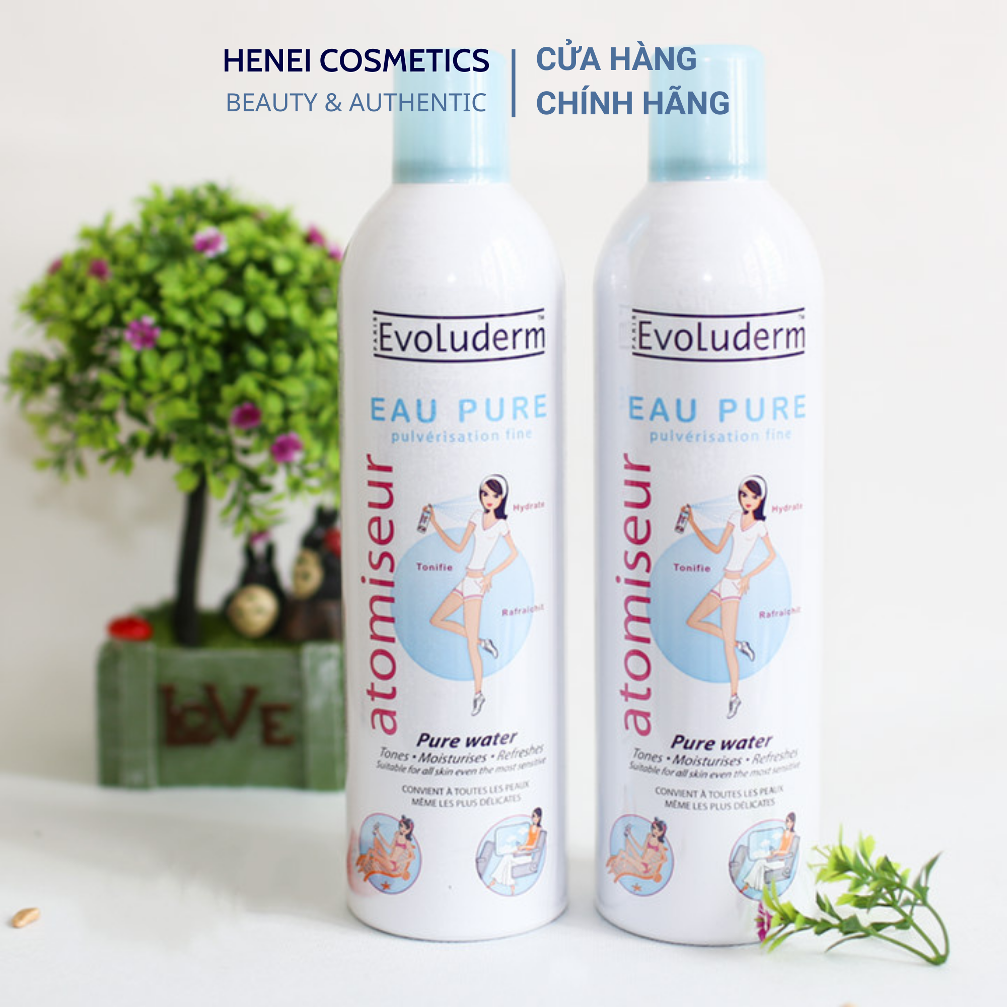 Xịt Khoáng Dưỡng Da Cấp Ẩm Evoluderm Atomiseur Eau Pure 150ml, 400ml