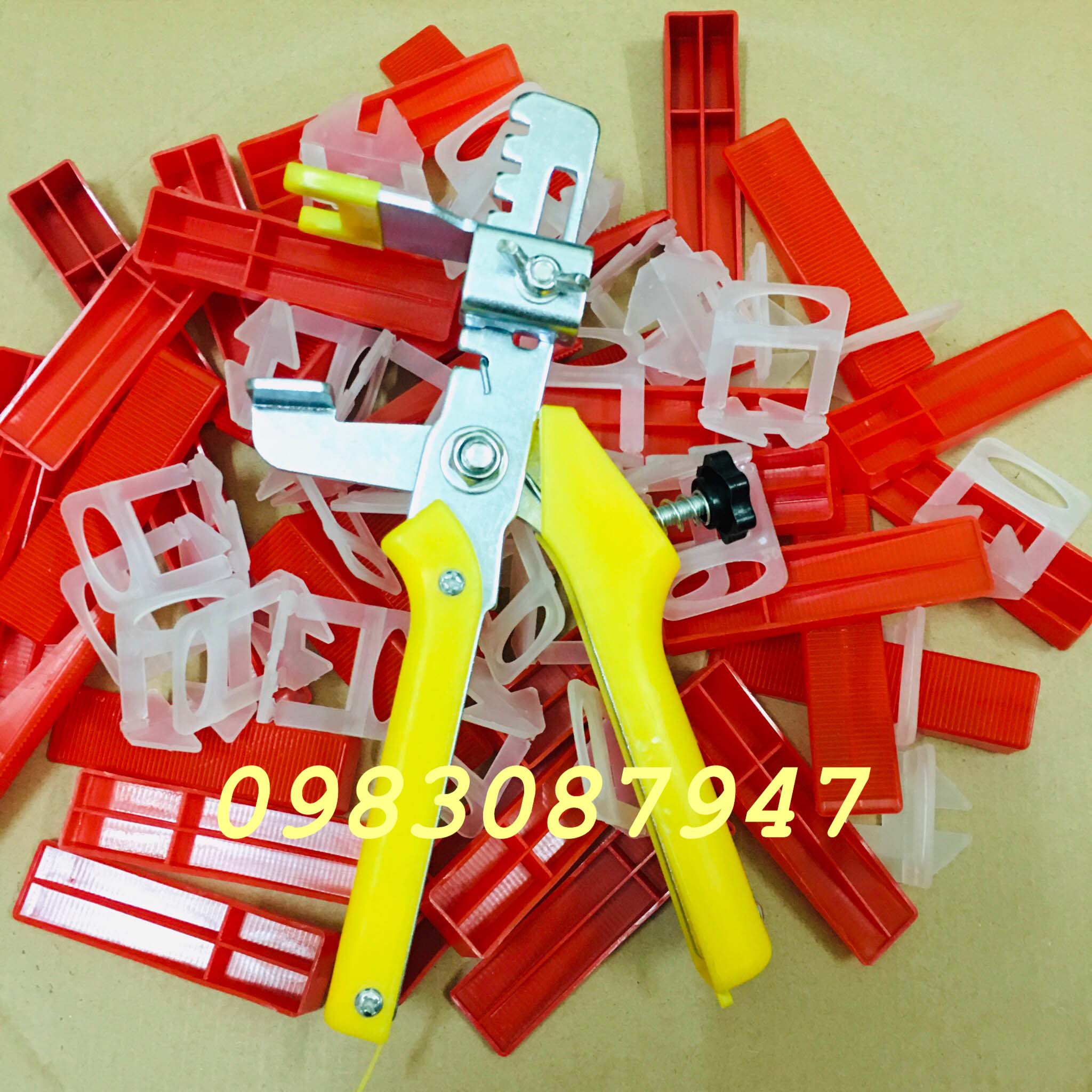 Bộ ke ốp lát gạch gồm 1 kìm 100 nêm và 500 ke móc cân lát gạch tùy chọn kích thước