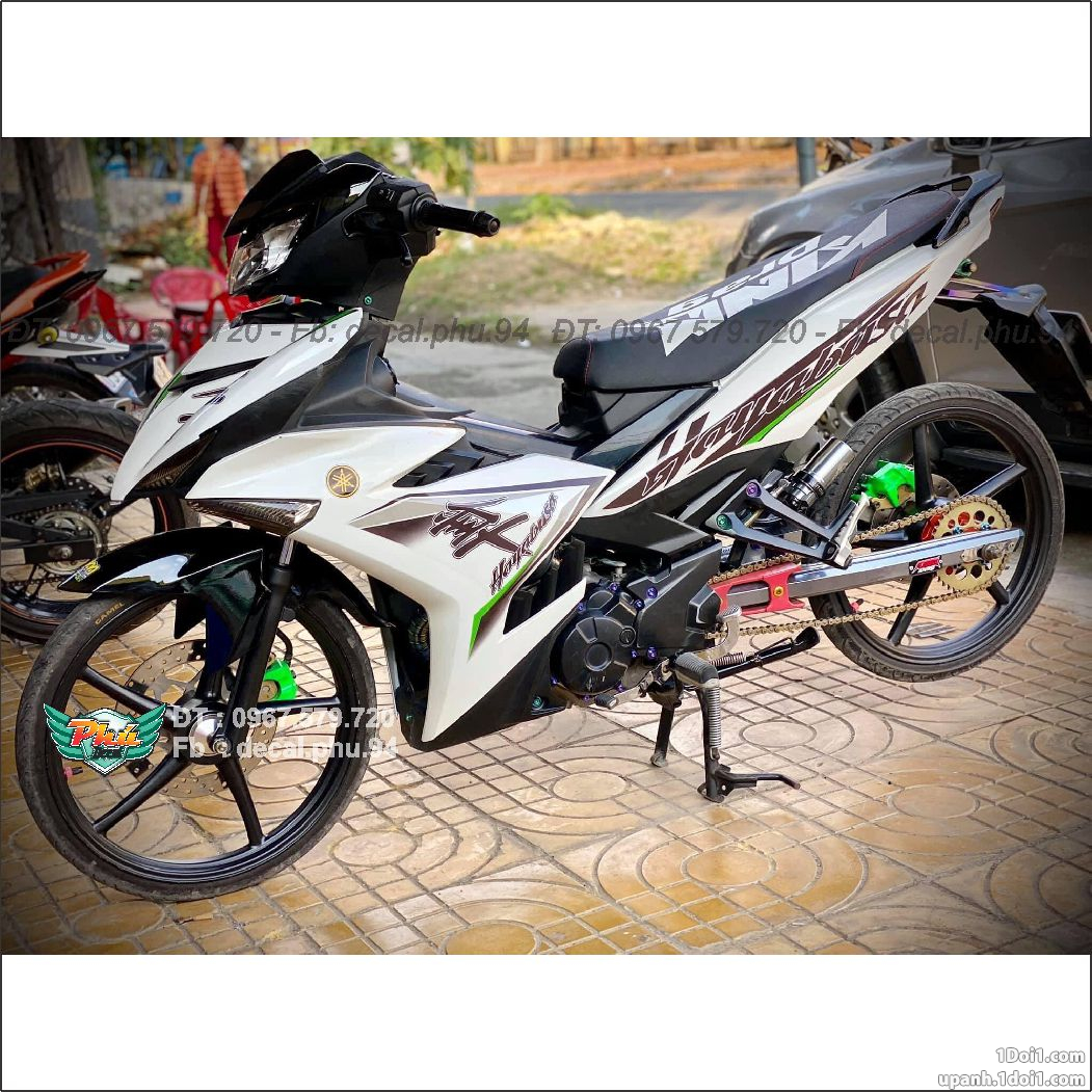 Tem rời Exciter 150 Trắng đen Hayabusa