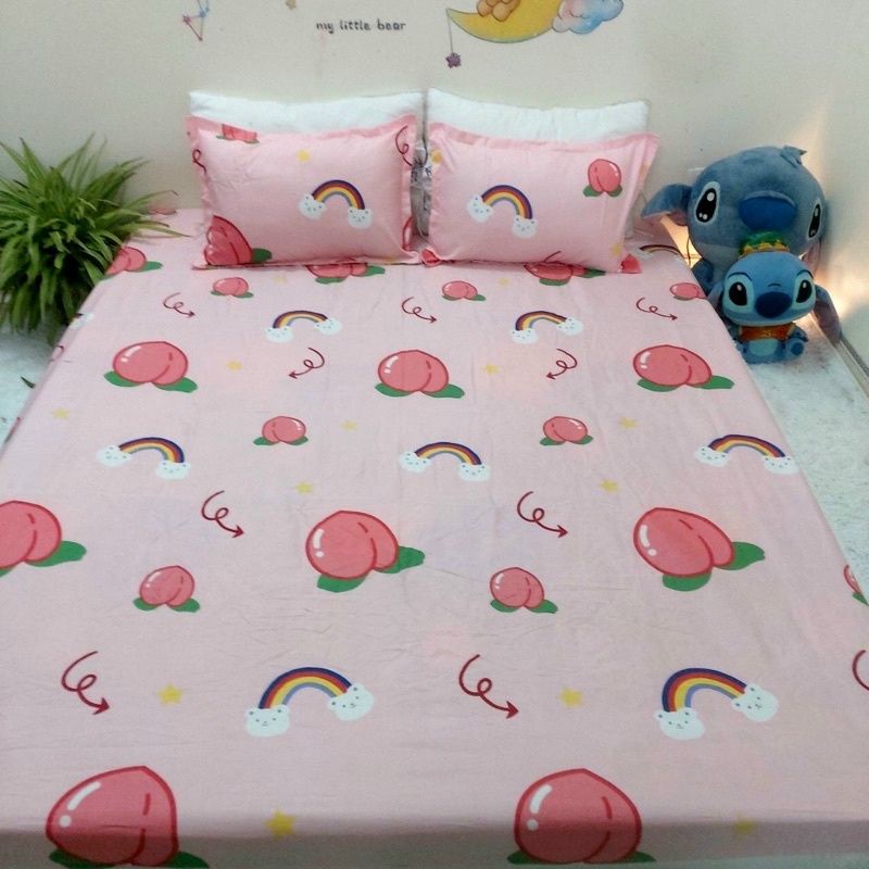 Bộ ga gối 3 món poly cotton 1m6. 1m8