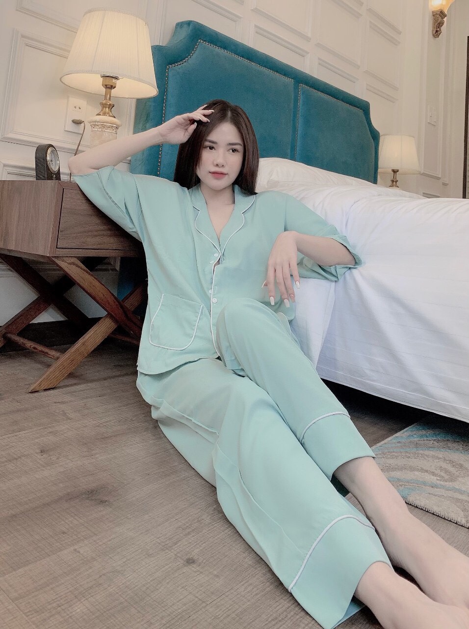 Bộ Pyjama cánh dơi chất lụa Mango mềm mịn, không nhăn,không xù