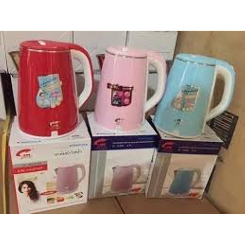 Ấm đun nước siêu tốc thái lan jiplai 2 lớp dung tích 2.5 l