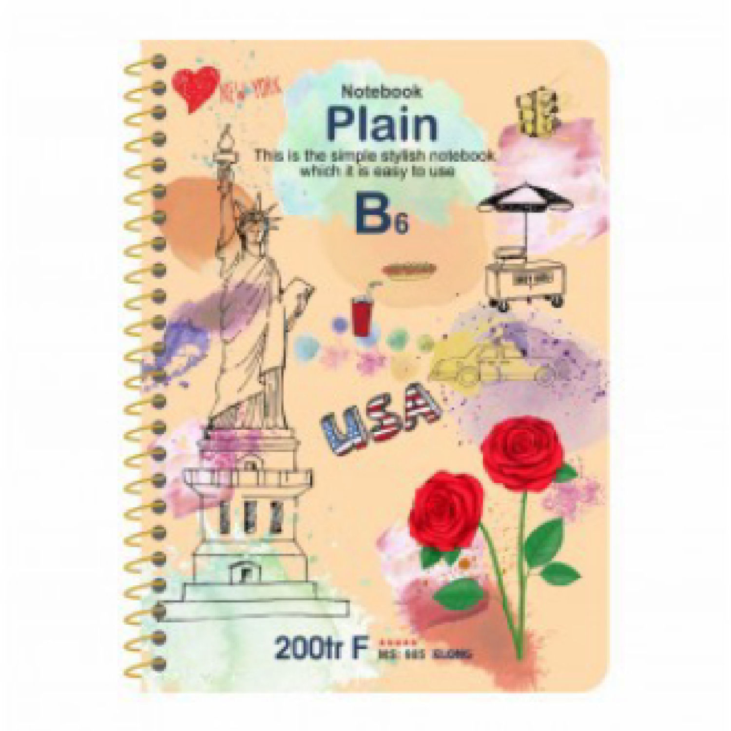 Sổ lò xo đơn KLONG B6 Plain ruột trơn 70/76; MS: 985