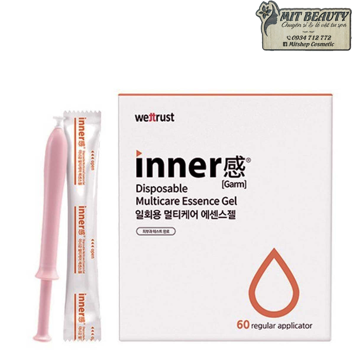 [HCM]Dung dịch phụ khoa giữ ẩm và làm sạch Inner Garm Disposable Multicare Essence Gel full hộp 60 cây