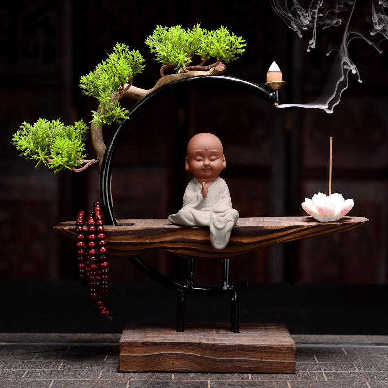 Kệ Gỗ Đặt Tượng Trang Trí , Có Thể Đốt Trầm Hương, Quà Tặng Tân Gia Khai Trương Sinh Nhật Trang Trí Thờ Cúng