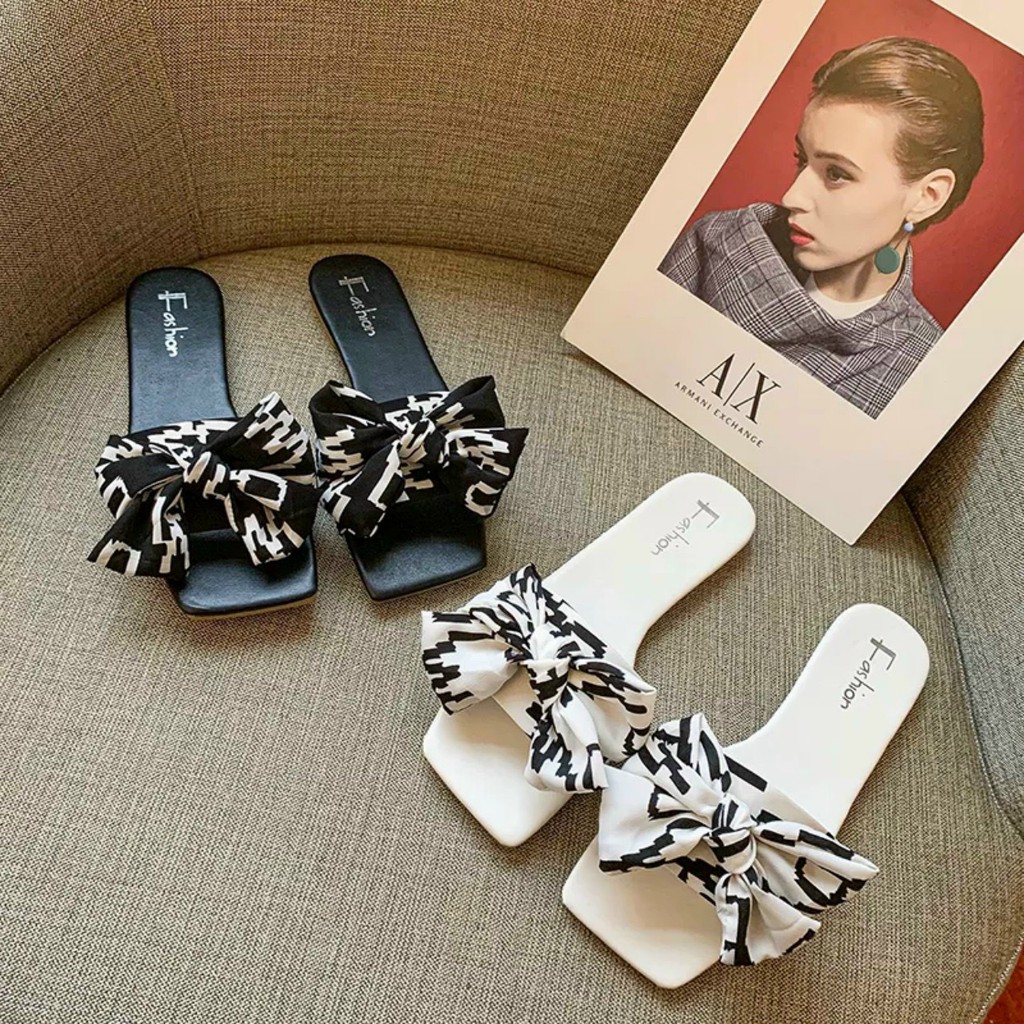 Dép Bệt Bản Nơ Dior