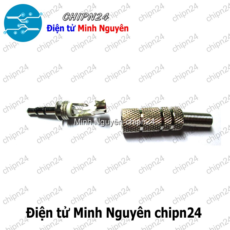 [1 cái] (F113.7) Đầu Jack Audio 3.5mm Kẽm hàn dây - HH000175