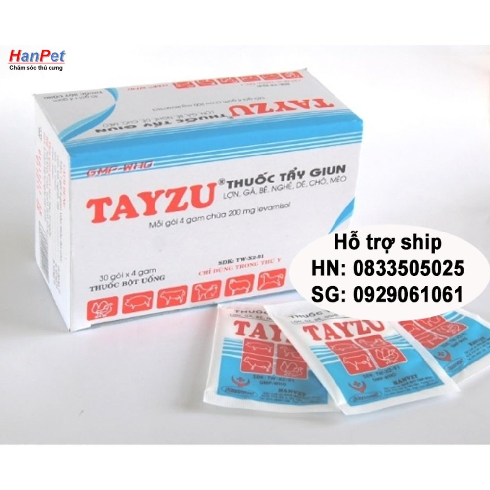 Hanpet - 1 gói tẩy giun định kỳ cho chó mèo - gói 4gr ( 403)- HP10519TC