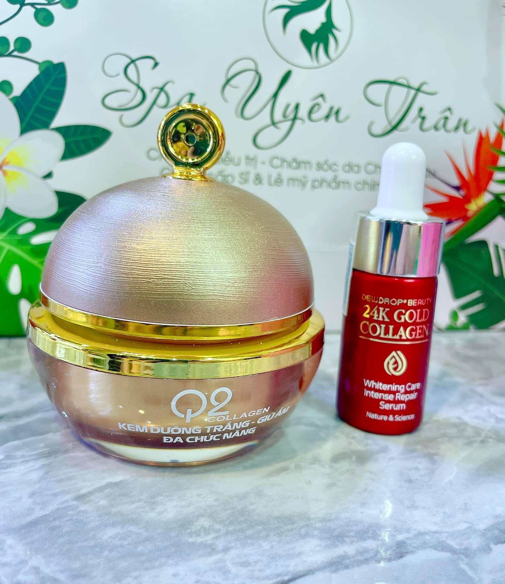 [HCM]Combo Kem Dưỡng Q2 Vàng và Serum Dew 24k