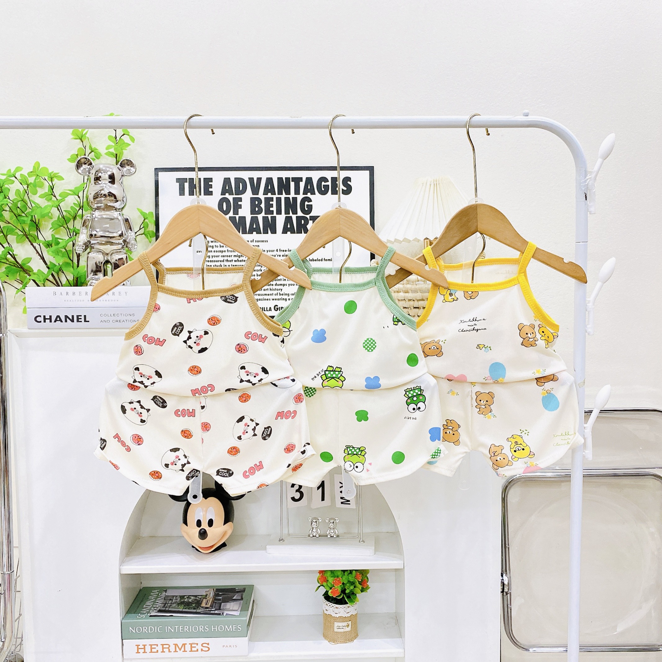 (Có chọn mẫu) Bộ thun tăm lạnh cho bé từ 6-16kg