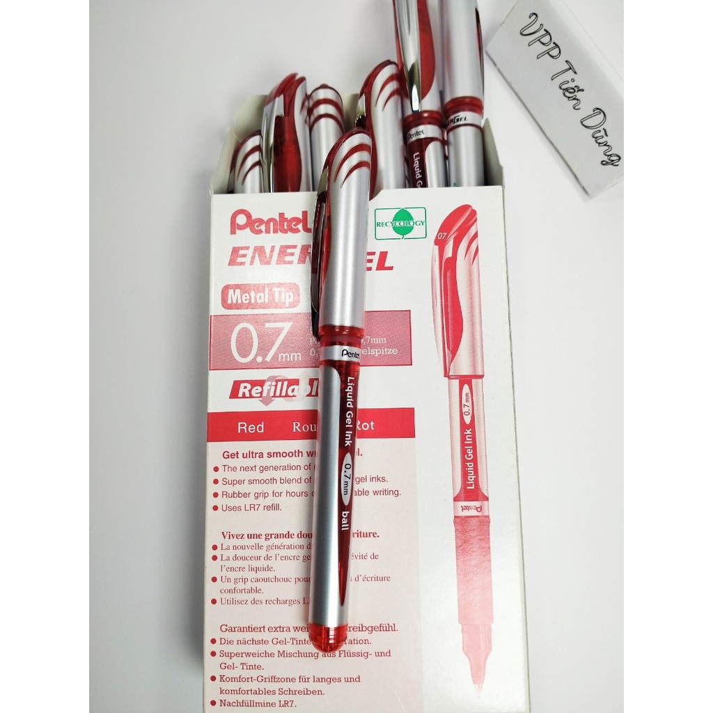 ♧☈ Bút mực gel Pentel energel nét 0.5 0.7 1.0mm màu mực Xanh/ Đỏ/ Đen. Ruột thay thế cho bút- Chính Hãng