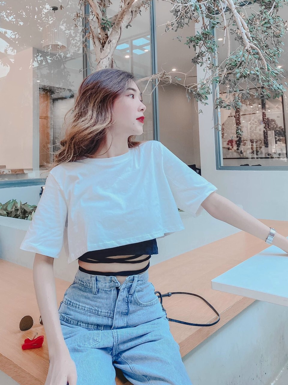 Sét áo croptop và áo cột dây form chuẩn