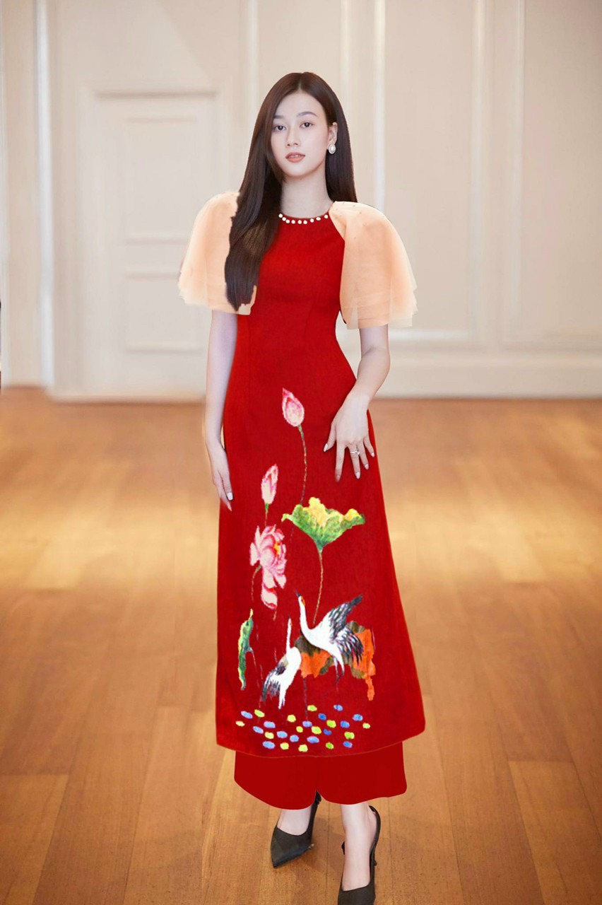 Sét áo dài TRIPBLE T DRESS tay lỡ in hoạ tiết hoa văn – size M/L/XL/2XL