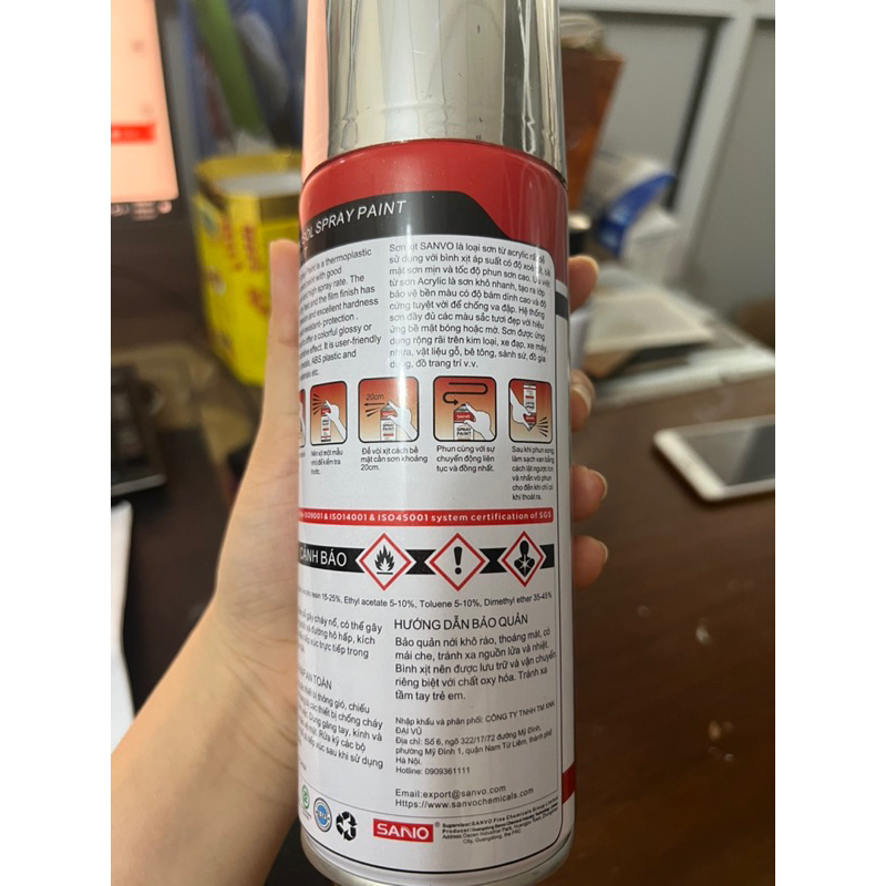Sơn Xịt Sano Cao Cấp 222 Chai Lớn( 400Ml- Chính Hãng)