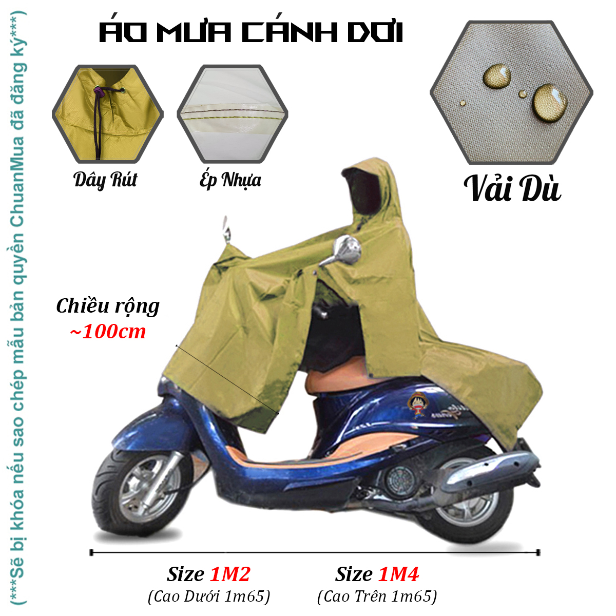 Raincoat batwing coat rain umbrella cloth rips the TA raincoat ride machine (optional size 1M2 & 1m4 parachute cloth honeycomb high-grade waterproof ultra-fine) chuanmua GDA212
