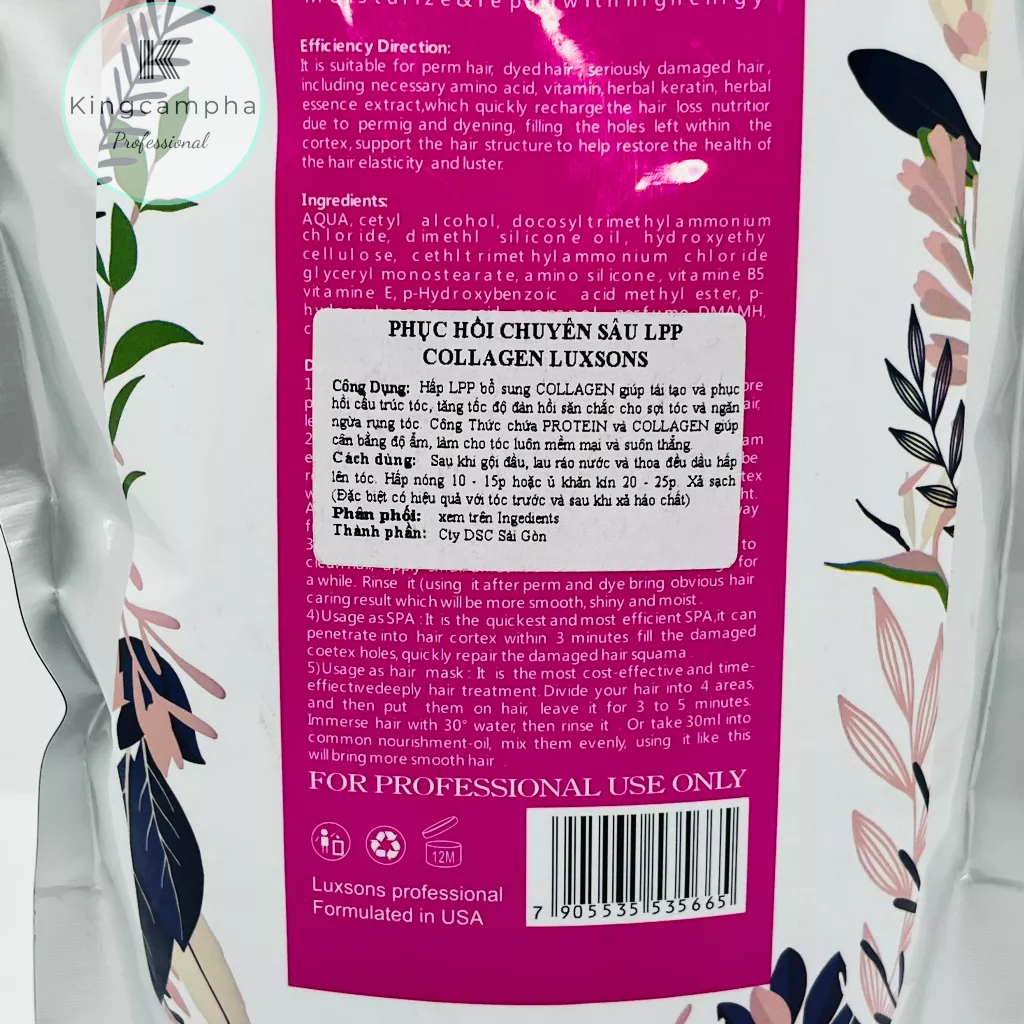 Hấp Dầu Luxsons Collagen 1000ml Siêu Thơm Siêu Bóng Mượt