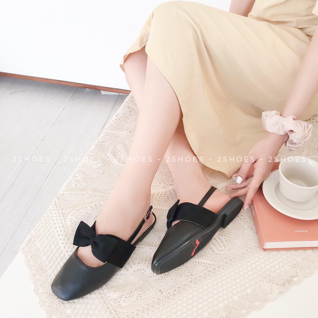 Giày Dép Nữ Tiểu Thư Nơ Da Bóng Kiểu Dáng Búp Bê