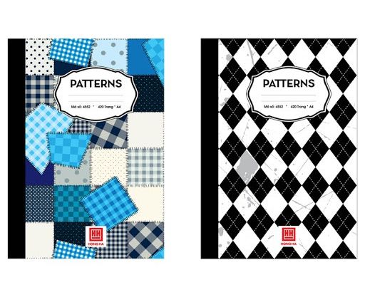 Sổ kẻ ngang A4 Hồng Hà 420 trang Patterns (4552)