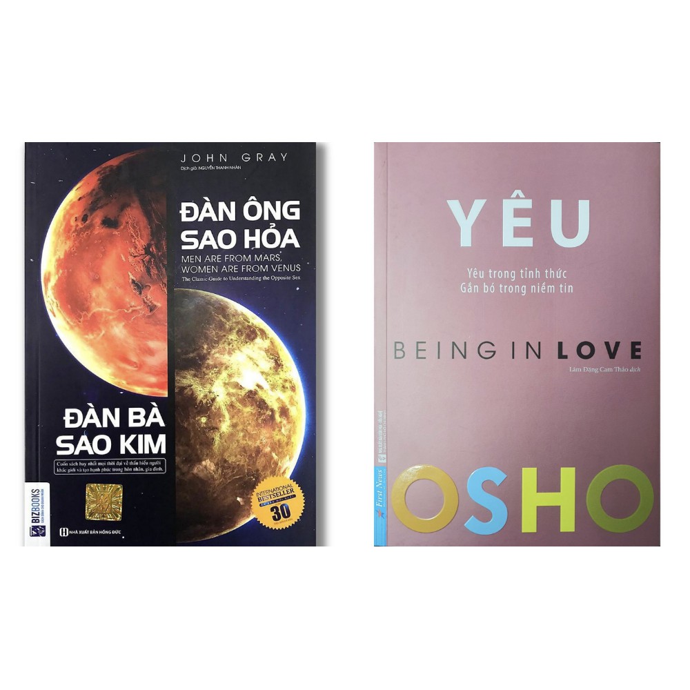 Combo sách tâm lý và tình yêu: osho - yêu - being in love đàn ông sao hỏa đàn bà sao kim