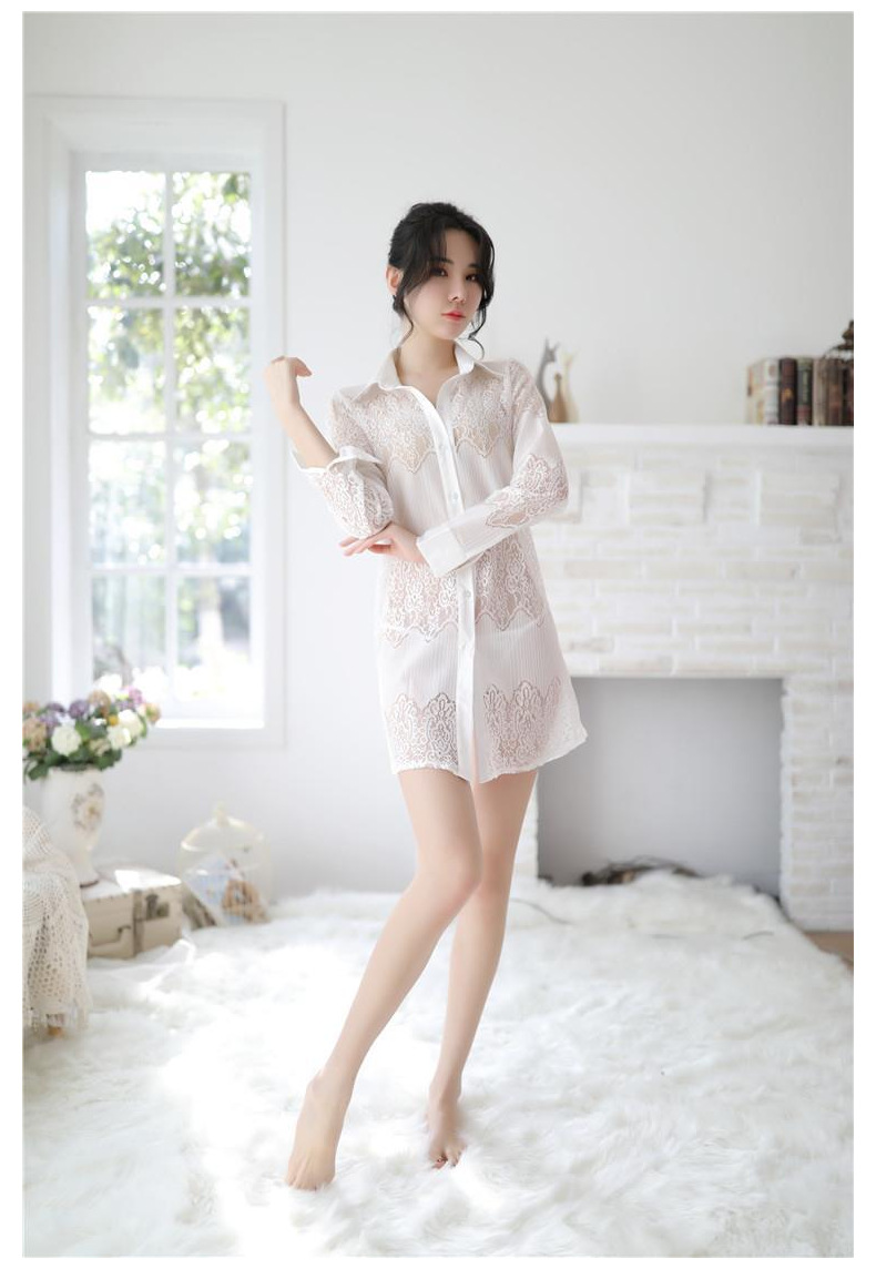 Áo Sơ Mi Ngủ Ren Cao Cấp Form Giấu Quần