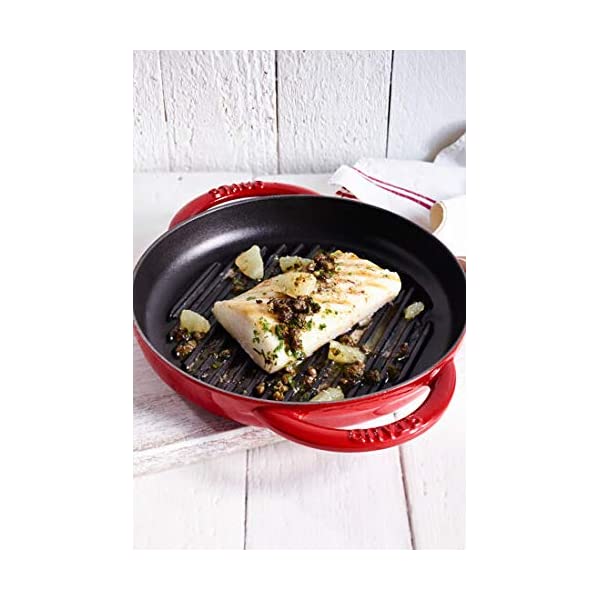 [Trả góp 0%] Staub – Chảo nướng màu đỏ cherry – 26cm