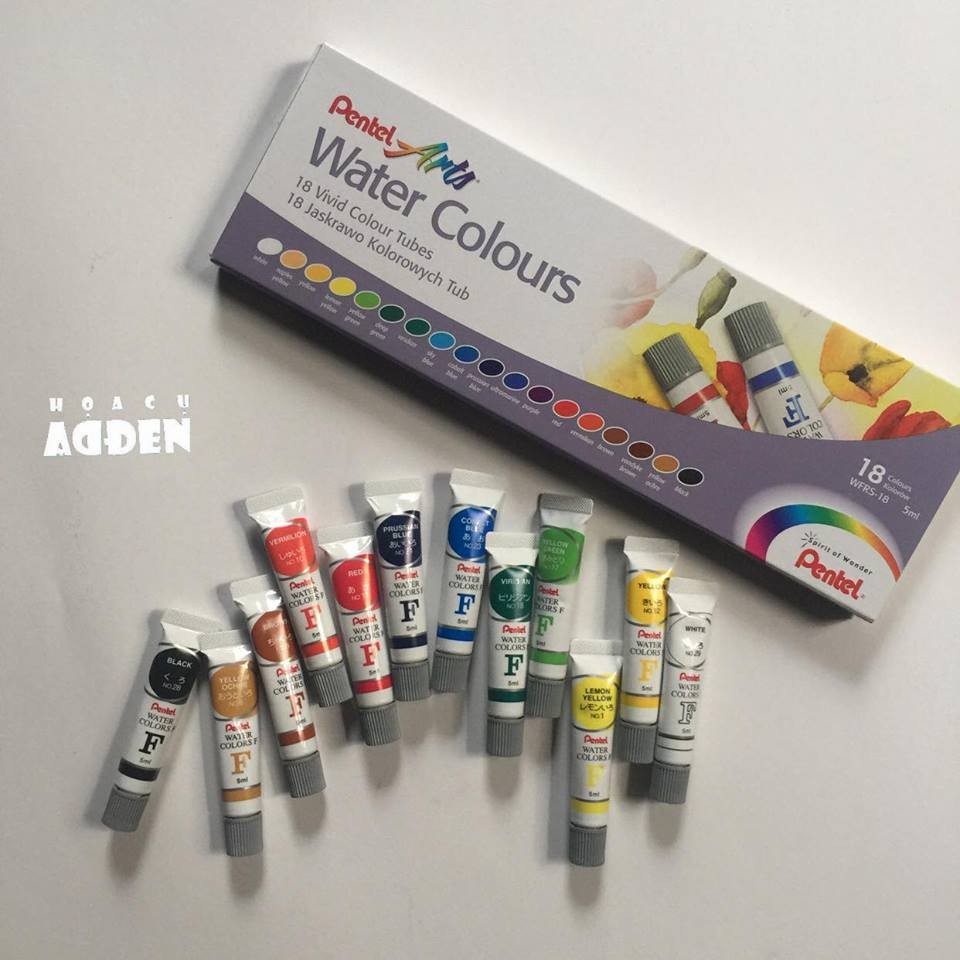 [HCM]Màu Nước PENTEL Tuýp 18 Màu Cao Cấp
