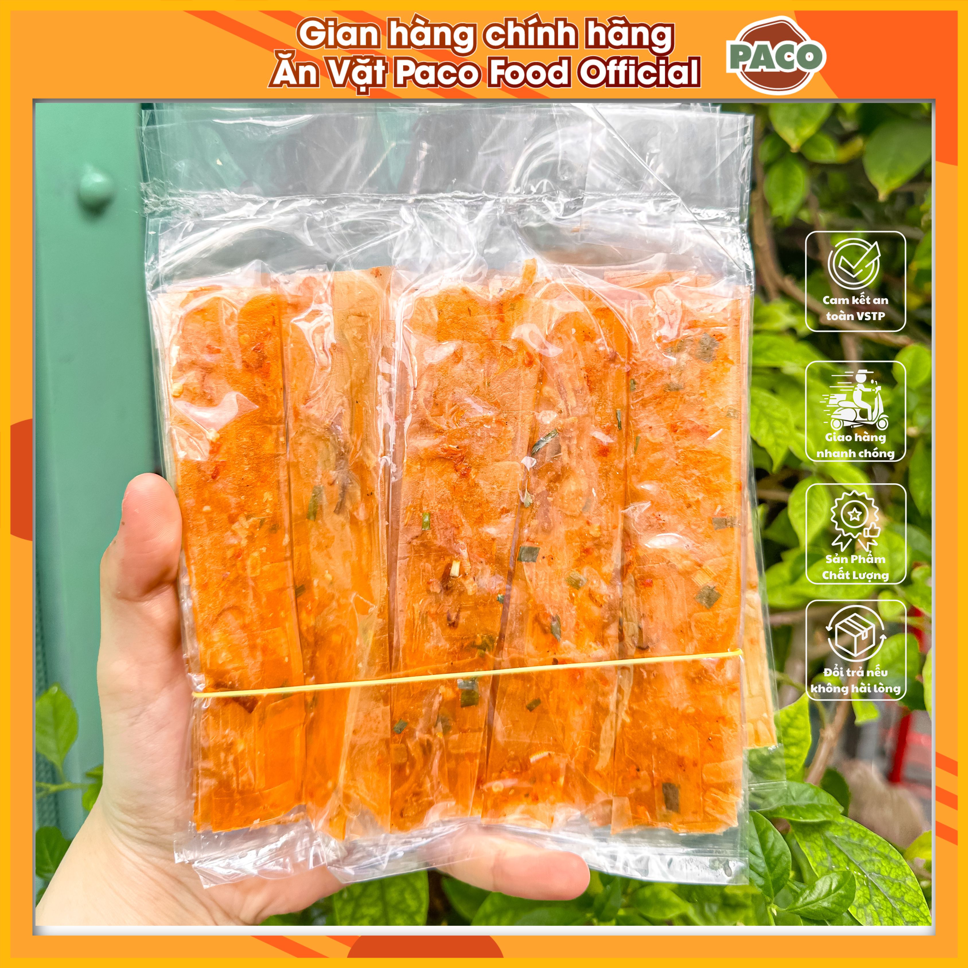 Lẻ 1 bịch bánh tráng dẻo tôm cuốn hành phi ăn cực cuốn PACO FOOD