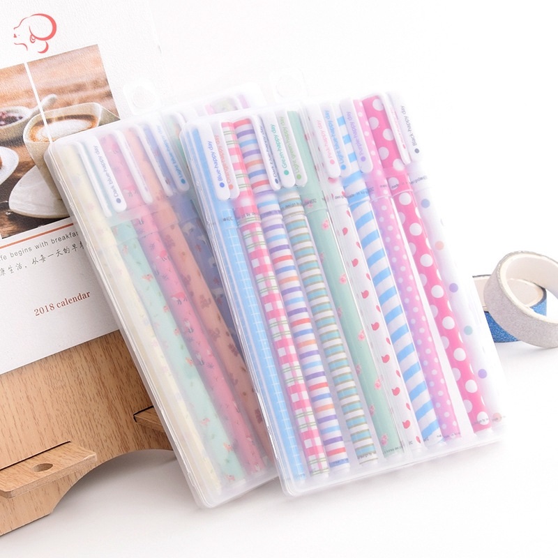 [HCM]Set bút nước họa tiết dễ thương (mực màu đen)