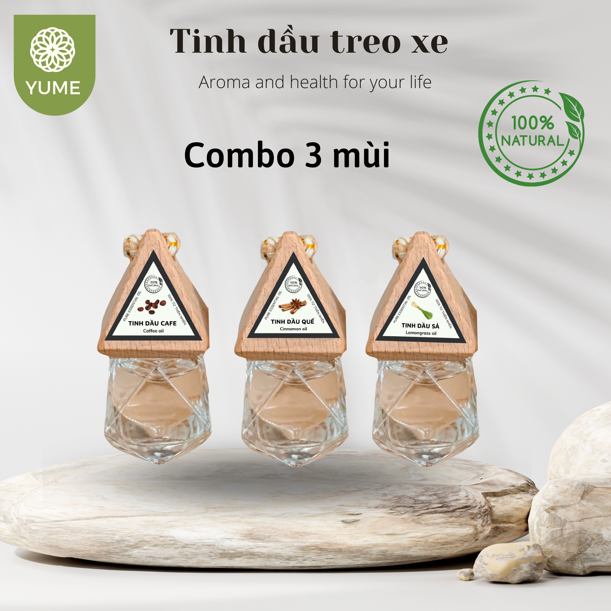 [HCM]COMBO : 3 lọ tinh dầu treo tinh dầu khuếch tán  tinh dầu xôngtinh dầu treo phòng ngủxe hơi. Hương : sả  quế  cà phê