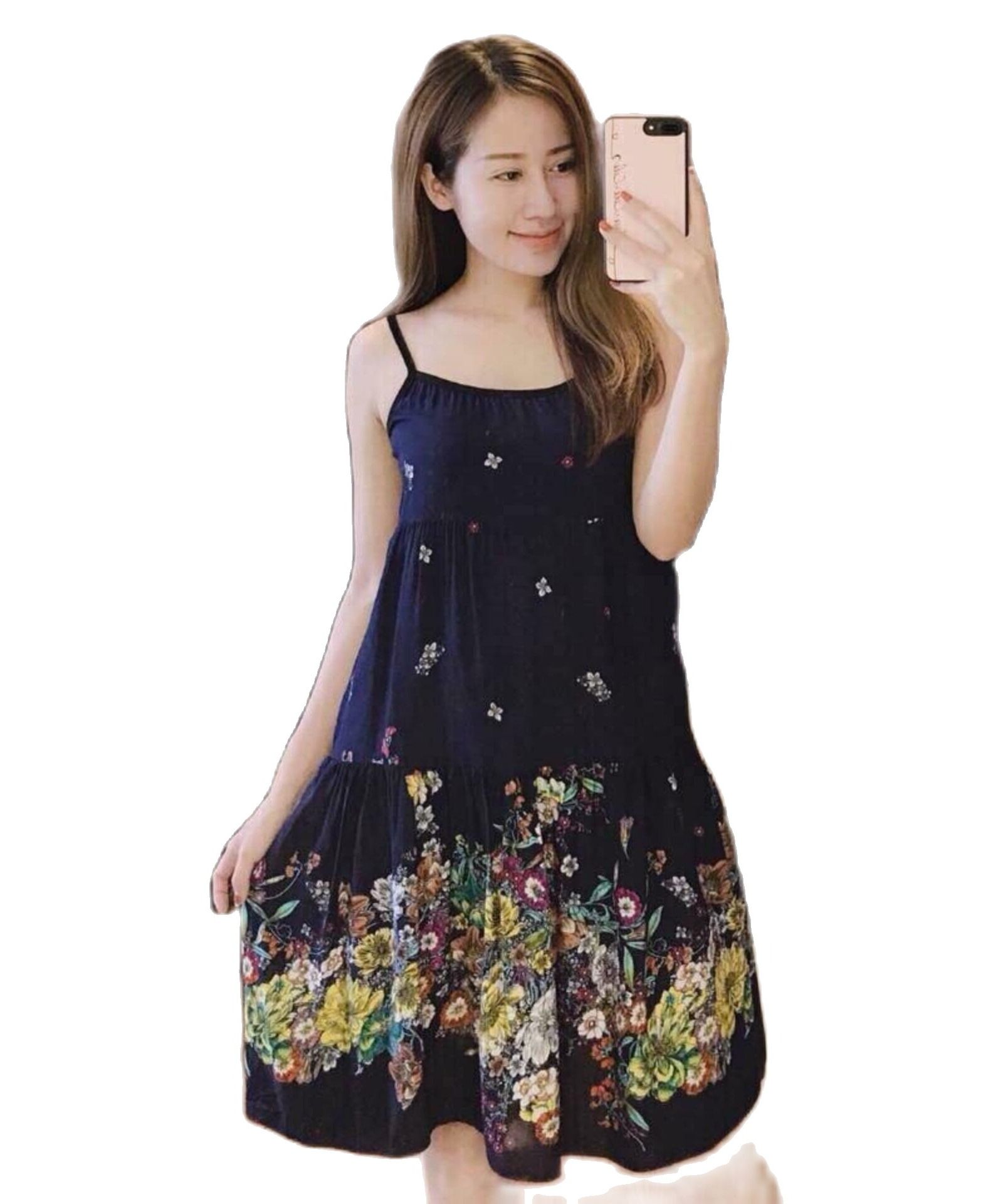 Đầm suông rộng mặc thường ngày mùa hè cho nữ-đầm midi dáng rộng màu trơn tay ngắn-váy bầu hè-đầm bầu đẹp