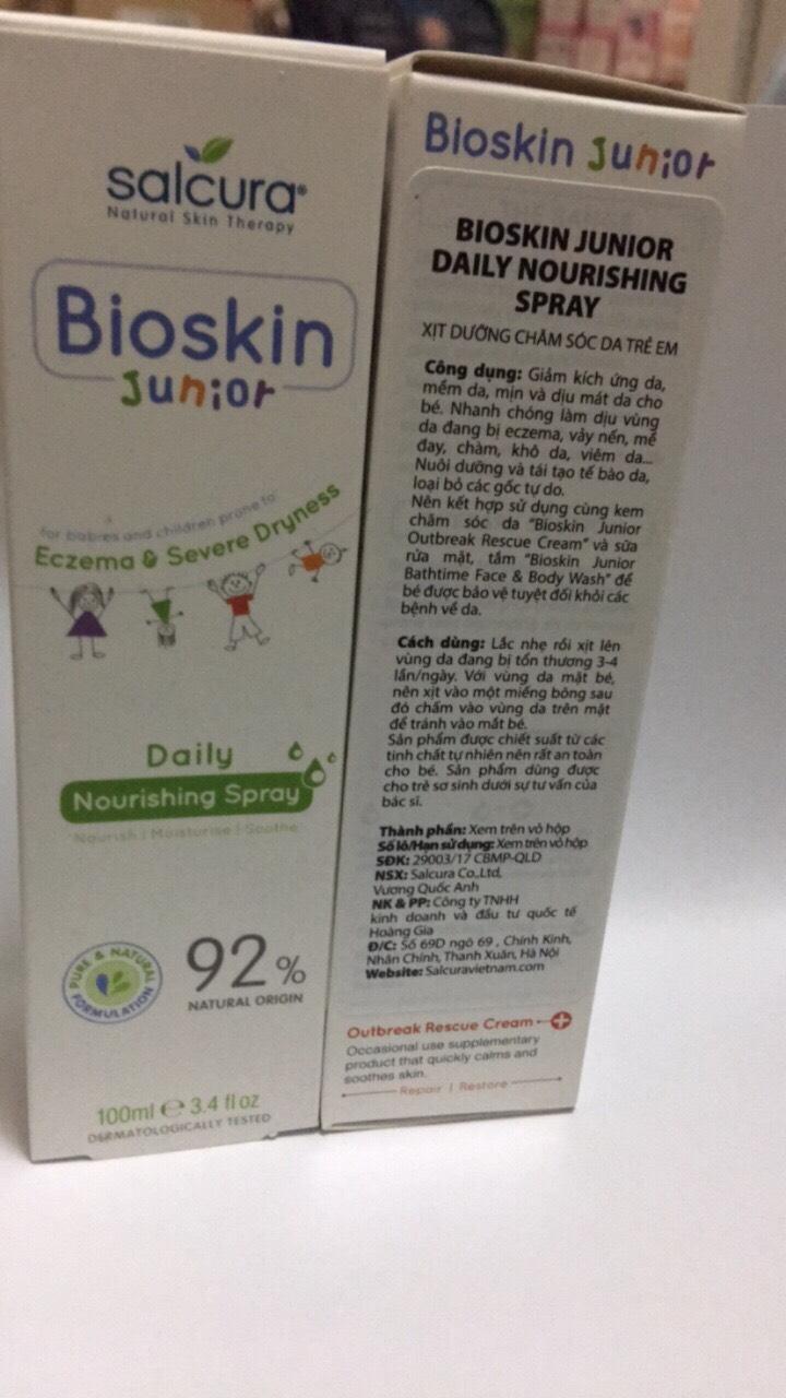 XỊT NGOÀI DA BIOSKIN JUNIOR DAILY NOURISHING SPRAY 100ML.