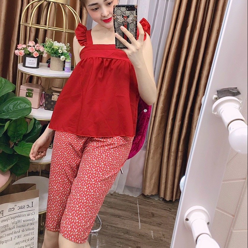 Set Đồ Lửng Bông Áo Trơn Kate Lụa Mềm Đẹp Dưới 49kg