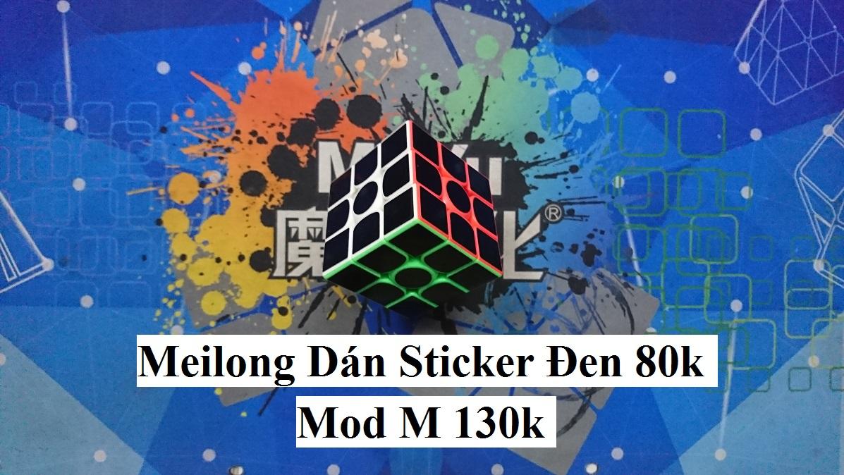 Rubik 3x3x3. Meilong Dán Sticker Đen