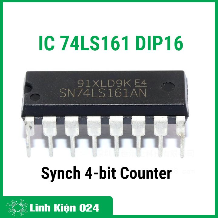 74ls161 dip16 bộ đếm 4 bit đồng bộ