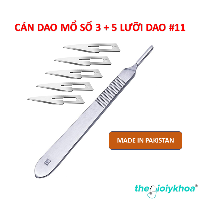 Cán dao mổ y tế số 3 Kèm 5 lưỡi dao mổ số 11 Doctor Thegioiykhoa
